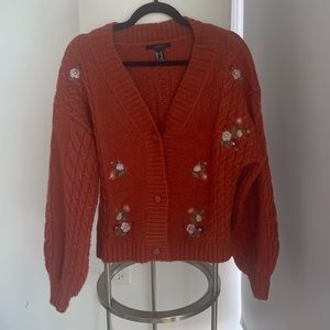 FOREVER 21 - ORANGE KNIT SWEATER (SIZE M)